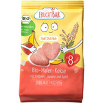 Biologische haver-tarwe koekjes met aardbei, banaan en appel, vanaf 8 maanden, 100 g – Fruchtbar