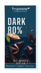 Biologische pure chocolade 80% zonder toegevoegde suikers glutenvrij 60 g – Benjamissimo