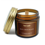 Hot Chocolate soja geurkaars met houten lont 120ml - Your Candle