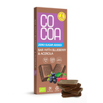 Bosbessenchocolade met vitamine C uit acerola zonder toegevoegde suiker bio 40 g - COCOA