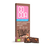 Romige chocolade met amandelen en zout zonder toegevoegde suiker bio 40 g - Cacao