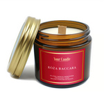 Soja geurkaars met houten lont roos baccara 120ml - Your Candle