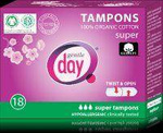 Tampons van 100% biologisch katoen - Super 18 stuks.