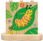 Houten puzzel 'Van rups tot vlinder' vanaf 24 maanden (15,5 x 7,5 x 13,5 cm) FSC-gecertificeerd – Everearth
