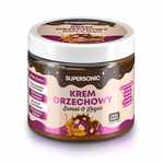 "Pindacrème met chocolade- en karamelsmaak en stukjes pinda 160 g - Supersonic"