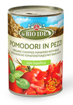 Gesneden tomaten met basilicum BIO 400 g (240 g) (blik) - La Bio Idea