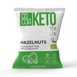 Hazelnoten in biologische keto chocolade met MCT-olie, zonder toegevoegde suiker 70 g – Cocoa
