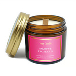 Soja geurkaars met houten lont roze prosecco 120ml - Your Candle