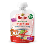 BIO Fruitenmoes Vosje (appel-banaan-bosvruchten-yoghurt) zonder toegevoegde suikers 85 g – Holle
