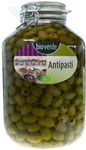 Zaadloze groene olijven met kruiden in olie BIO 4.55 kg (pot)