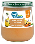 Glutenvrije peer - banaan - wortelmousse zonder toegevoegde suikers vanaf 5 maanden bio 120 g - Freche Freunde