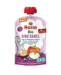 Fruitmoes Dansende Dinosaurus (appel-bosbes-pruim) zonder toegevoegde suikers glutenvrij Biologisch 100 g – Holle