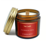 Soja geurkaars met houten lont la dolce vita 120 ml - Your Candle