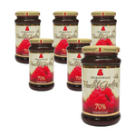 SET VAN 6 x Glutenvrije frambozenmousse (70% fruit) BIO 225 g