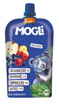 Appel - banaan - bosbes - framboos vruchtenpuree zonder toegevoegde suikers Demeter BIO 120 g Mogli