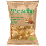 Biologische Aardappelchips met zure room- en uiensmaak 125 g – Trafo